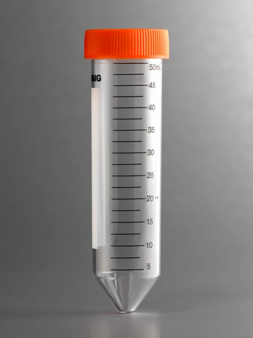 50mL Polypropylene Conical Bottom Centrifuge Tube with Plug Seal Cap, Bulk Packed, Sterile | 15,500 xg Max | 500/Case | Cat # 430291