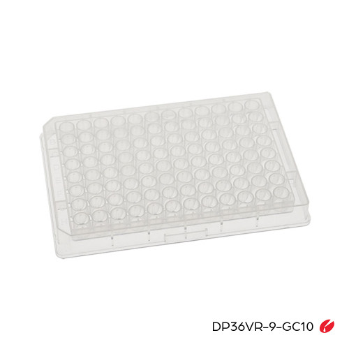 ILP Glass Coated Multiwell Plate | 96 Round Well, V-Bottom, SiO₂ Glass Coated Wells | 300 µL | 14.60mm Height | 10 Plates/Pack | Cat # DP36VR-9-GC10