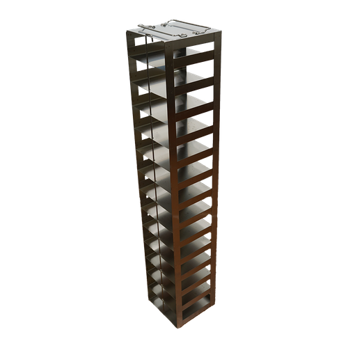 Stainless Steel Vertical Freezer Rack for Standard 2" Boxes | 14 Boxes High | Chest & LN2 Freezers | Double-Welded | Rack Only | Cat # CF-14-2