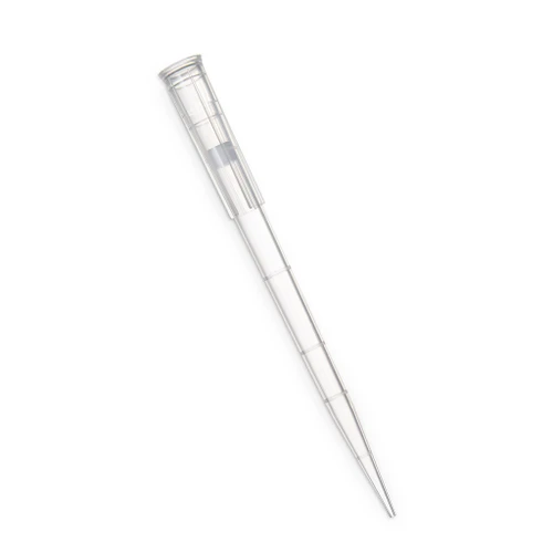 Clear 77 mm extended length 300 µL Sorenson barrier pipette tips in a 96-well MultiRack with graduations at 10 to 200 µL