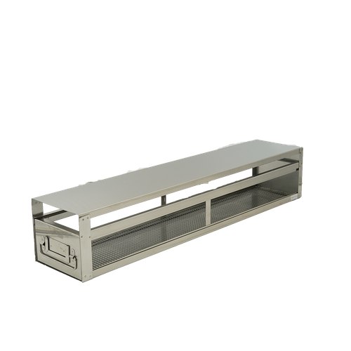 Stainless steel upright freezer drawer rack with 1 drawer for storage bottles, 26 15/16 inches deep