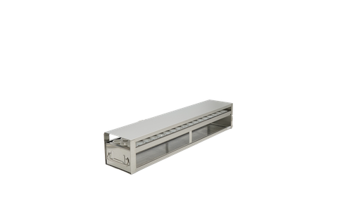 Stainless steel upright freezer drawer rack with 1 drawer for 50 mL conical centrifuge tubes, 26 15/16 inches deep
