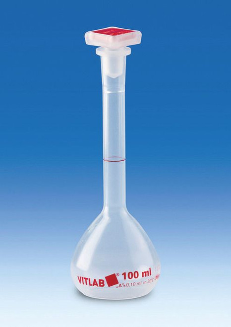 BRAND 67704 Volumetric flasks, PMP, Class A, with NS stoppers, PP, 10 ml