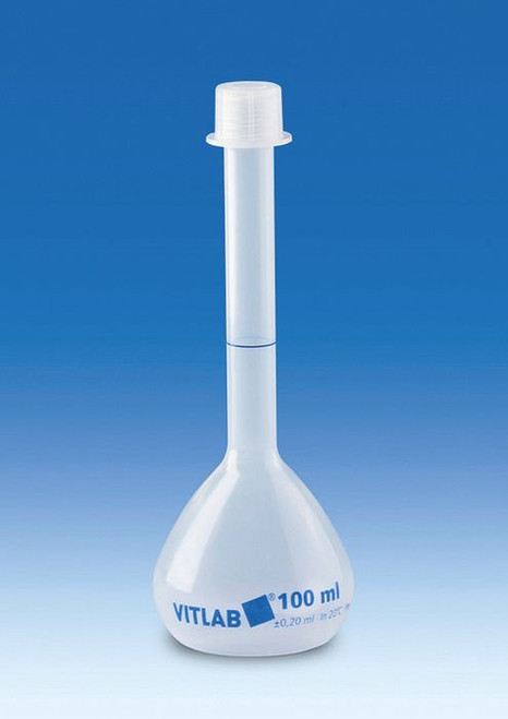 BRAND 672891 Volumetric flasks, PP, Class B, with screw cap, PP, 50 ml