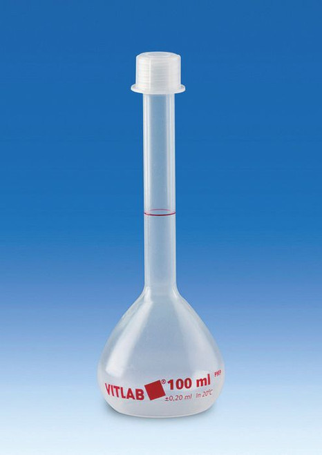 BRAND 672895 Volumetric flasks, PMP, Class B, with screw caps, PP, 50 ml