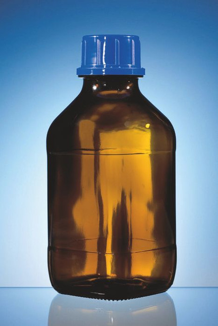 BRAND 704008 Threaded bottle, soda-lime glass, amber, ethylene-acrylate coated, 1,000 ml