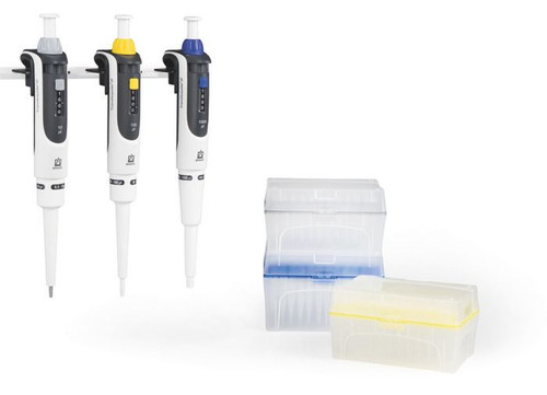 BRAND 705893 Transferpette S Adjustable Pipette Set, Starter-kit Standard, 3 pipettes: D-10 (0,5-10µl), D-100