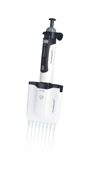 BRAND 706900 Transferpette pro-8 8-Channel Pipette, Adjustable, 0.5 - 10 µl