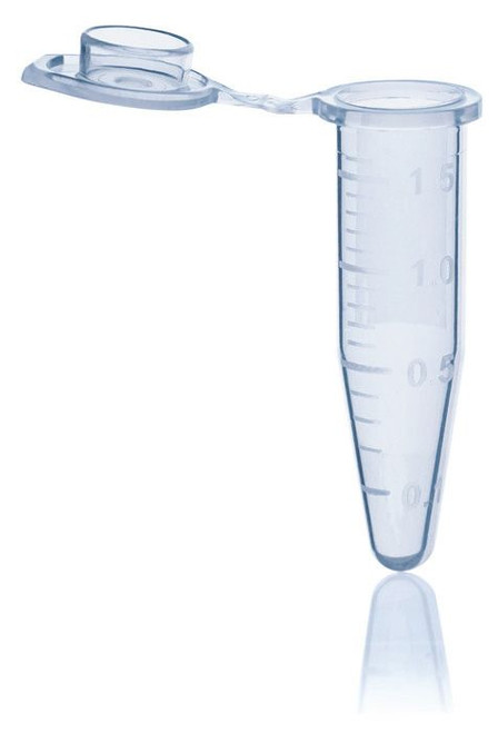 BRAND 780422 Microcentrifuge tubes, PP, 1.5 ml, with attached cap, blue