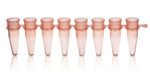 BRAND 781321 PCR Tube Strips, PP, 0.2 ml, standard, pink