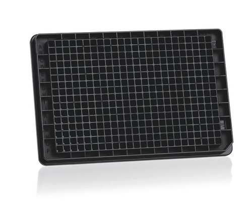 BRAND 781682 BRANDplates 384-Well Microplate, pureGrade S, PS, F-bottom, sterile, 100 µl, standard, black