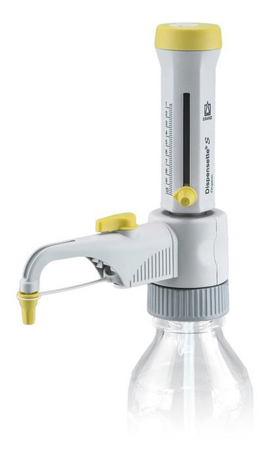 BRAND 4630141 Dispensette S Organic Bottle-Top Dispenser, Analog-Adjustable, 1 ml - 10 ml, with recirculation valve