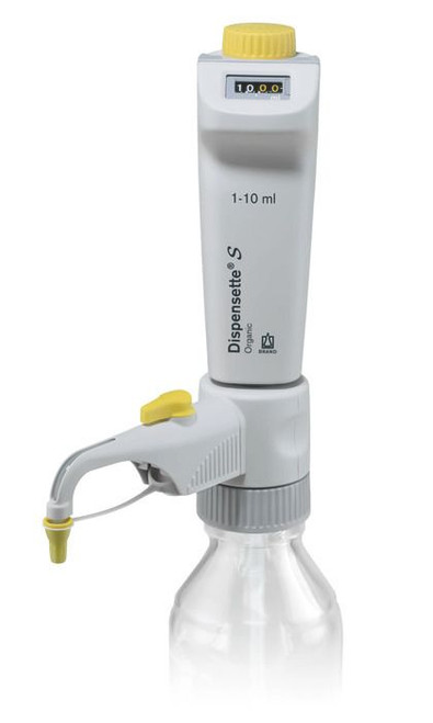 BRAND 4630341 Dispensette S Organic Bottle-Top Dispenser, Digital, 1 ml - 10 ml, with recirculation valve
