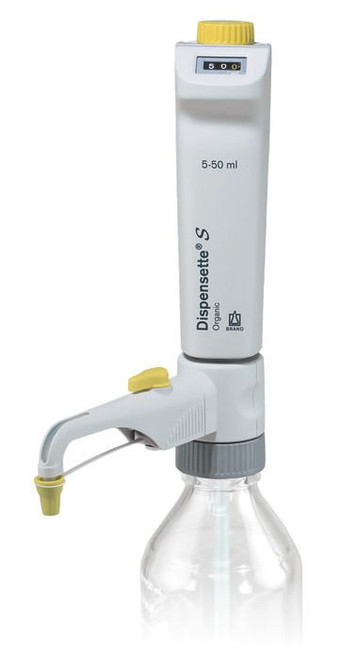 BRAND 4630361 Dispensette S Organic Bottle-Top Dispenser, Digital, 5 ml - 50 ml, with recirculation valve