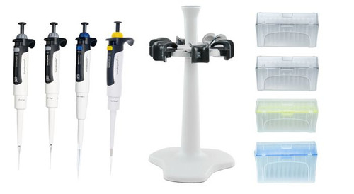 BRAND TFPP4B10 Transferpette pro Adjustable Pipette Set, Promotional bundle 1, 4 pipettes: D-2,5 (0,1-2,5µl), D-10