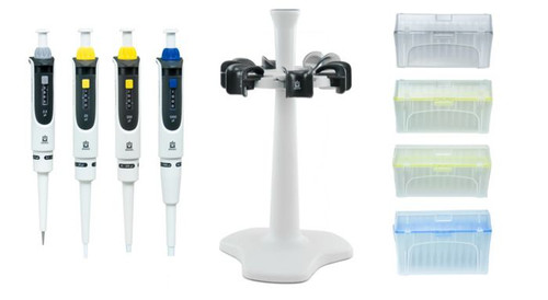 BRAND TFPS4B20 Transferpette S Adjustable Pipette Set, Promotional bundle 2, 4 pipettes: D-2,5 (0,1-2,5µl), D-20
