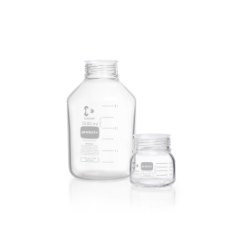DURAN 218657387 Laboratory Bottle GLS 80 wide-mouth clear protect+ plastic safety coated 5000 ml