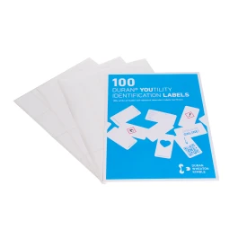 DURAN 294010203 Autoclavable Blank Laboratory Labels, for glass bottles and flasks, polyester, white