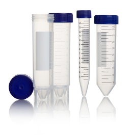 Wheaton 380240 Plastic, Conical, Graduated Centrifuge Tubes, 50 mL, Self-Standing, Bagged, Sterile, Case of 500