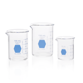 Kimble 14000B-250 KIMAX Colorware Beaker, low form, with spout, Blue, 250 mL, Case of 12