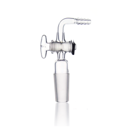 Kimble 275210-0000 KONTES Right Angle Flow Control Inlet Adapter, With Glass Stopcock and Inner Joint, 19/22 mm