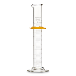Kimble 20024-50 KIMAX Graduated Cylinder, Class B, with White Single Metric Scale and Bumper, 50mL, Case of 24
