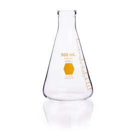 Kimble 26500Y-500 KIMAX Coloware Erlenmeyer Flask, Yellow, 500 mL, Case of 6