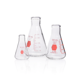 Kimble 26500R-500 KIMAX Coloware Erlenmeyer Flask, Red, 500 mL, Case of 6