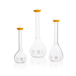 Kimble 28008-50 KIMAX Volumetric Flask, Snap Cap, 50 mL, Case of 12