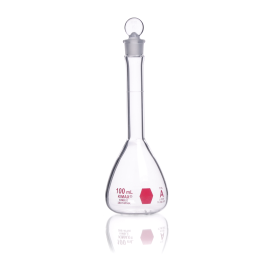 Kimble 28014PNK-100 KIMAX Colorware Volumetric Flask, Class A, Pink, 100 mL, Case of 6