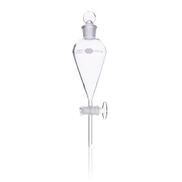 Kimble 29048-1000 KIMAX Squibb Separatory Funnel With Glass Stopcock, 1000 mL, Case of 2