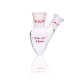 Kimble 294760-0050 KONTES Pear Shaped Two Neck Heavy Wall Distilling Flask, 14/20, 50 mL
