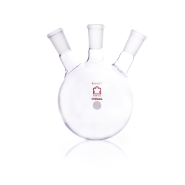 Kimble 606020-1424 KONTES Angled Three Neck Round Bottom Flask, 34/45, 24/40, 1000 mL
