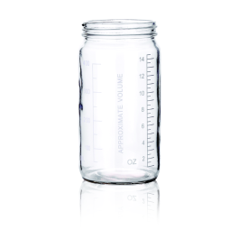Kimble 5811670B Clear Glass AC Medium Round Bottles, Corrugated Cartons With Divider Cells, Without Caps, 500 mL, Case