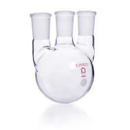 Kimble 606000-1224 KONTES Three Vertical Neck Round Bottom Flask, 500 mL, 34/45 mm Center, 24/40 mm