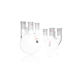 Kimble 606200-0824 KONTES Four Vertical Neck Round Bottom Flask, 34/45 Center, 1000 mL, 130 mm