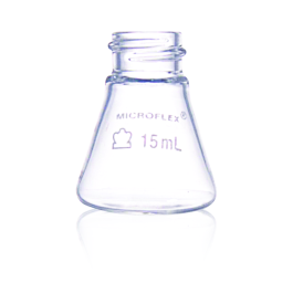 Kimble 747530-2520 MICROFLEX Threaded Erlenmeyer Flasks, without graduations, 25 mL
