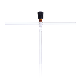 Kimble 826800-0004 HI-VAC T-Type Valve, with PTFE Plug, without Tip O-ring, Bore Range 0-4 mm