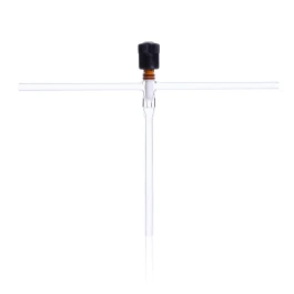 Kimble 826800-0008 HI-VAC T-Type Valve, with PTFE Plug, without Tip O-Ring, Bore Range 0-8 mm