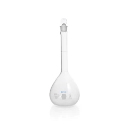 Kimble KC28014-500 KimCote Volumetric Flask, Class A, with Pennyhead Glass Stopper, 500 mL, Case of 12