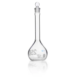 Kimble KC92812G-100 KimCote Volumetric Flask, Class A, with Pennyhead Glass Stopper, Heavy Duty Wide Mouth, 100 mL, Case