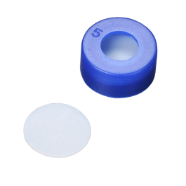 Wheaton 11-0051DB µL 11 mm Snap Cap With Septa, PTFE Disk Septa, Dark Blue, Pack of 100