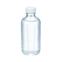Wheaton W217852 Clear Safety Coated Boston Round Bottle, Poly-Vinyl Lined White Polypropylene Cap, 8oz, Case of 12