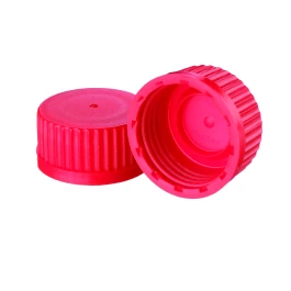 Wheaton 240726-03 Lab 45 Accessory, Replacement Cap, Red Polypropylene Cap With Sealing Ring, Case of 12
