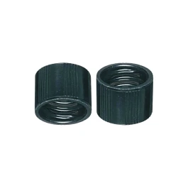 Wheaton 242761 Caps for Screw Thread Vials, Preassembled Open Top Caps and Septa, Black PP Cap With PTFE / Silicone