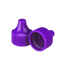 Wheaton W242527-A Dropper Tip Cap, 20-410, Purple, Case of 1,000