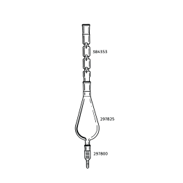 Wheaton 297800 Kuderna-Danish Apparatus, Component Parts, 10mL Receiving Vessel, With 19/22 Clear-Seal Joint