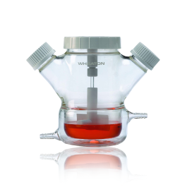 Wheaton 356949 CELSTIR Jacketed Double Sidearm Spinner Flask, 250 mL
