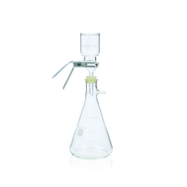 Wheaton 419370 47mm Filtration Assembly With No. 8 Stopper and PTFE Faced Support Base and Funnel, 1000 mL