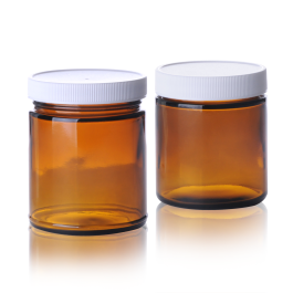 Wheaton W217907 Straight Sided Jar, White Polypropylene, PTFE Faced Foamed Polyethylene Liner, Amber, 4oz, Case of 24